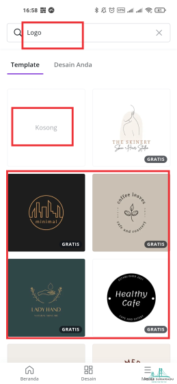 Pilih Menu “Logo”