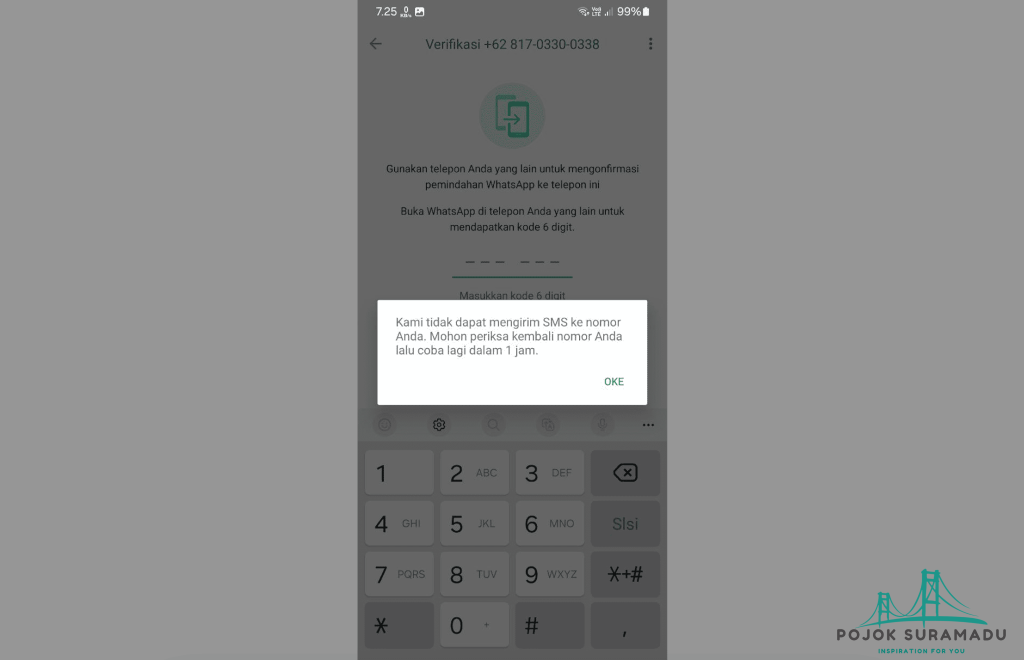 Cara Mengatasi Whatsapp Tidak Dapat Mengirimkan SMS