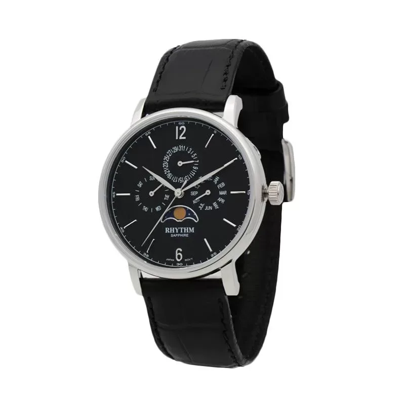 Rhythm Dial Black Leather