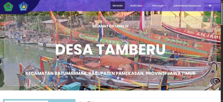 Tampilan Website Desa Tamberu