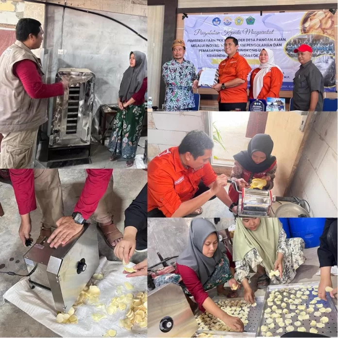 UTM Serahkan Mesin Perajang dan Oven Biogas untuk PKK Desa Rek Kerrek, Dorong Inovasi Olahan Singkong